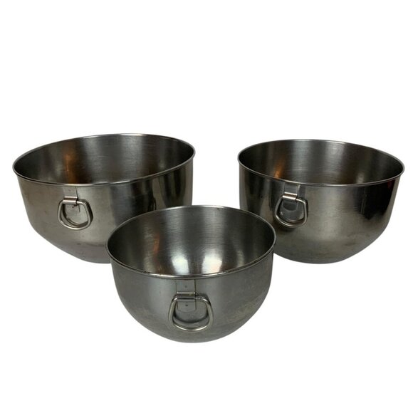 Farberware Stainless Steel Nesting Mixing Bowl Set Of 3 with Thumb Rings Korea - Picture 1 of 6